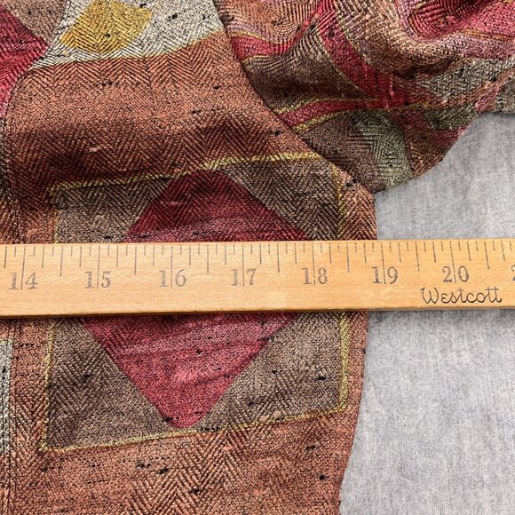 Coldwater Creek Jacket‎ Women Medium Rust Green Herringbone Tweedy Patch Boho - Picture 6 of 11